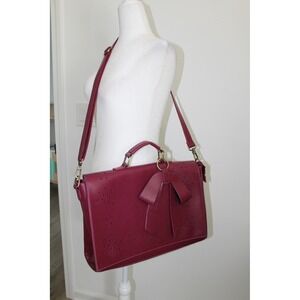 Walasa Pocketful‎ of Sunshine Messenger 15.6" Plum Split Leather Laptop Bag